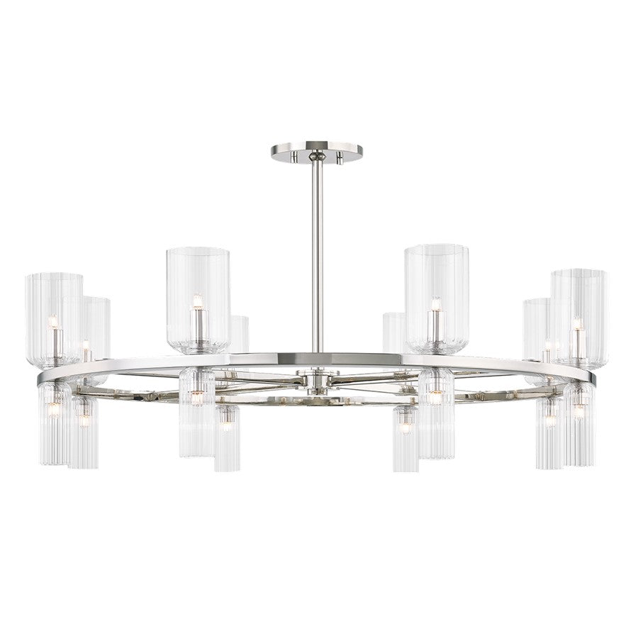 Mitzi Tabitha 16 Light Chandelier, Polished Nickel/Clear - H384816-PN