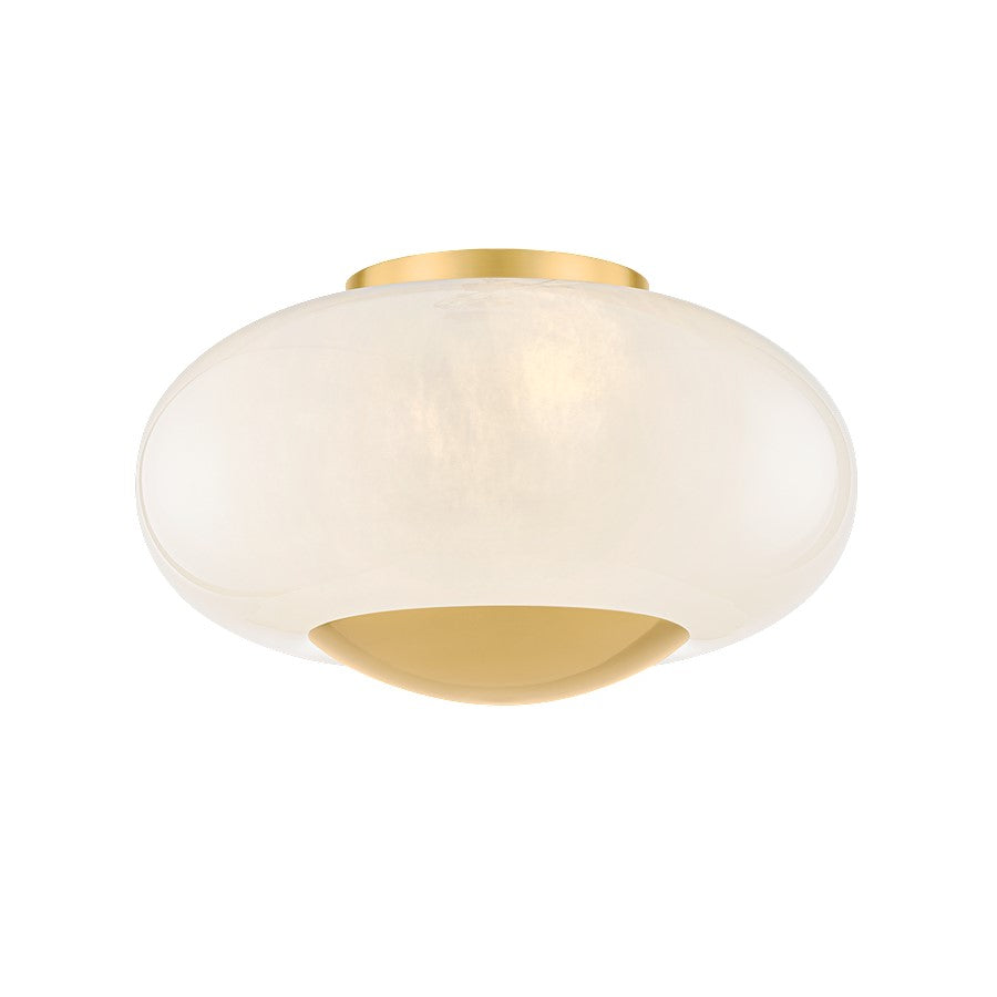 Mitzi Lottie 2 Light Flush Mount, Aged Brass/Cloud - H899501-AGB