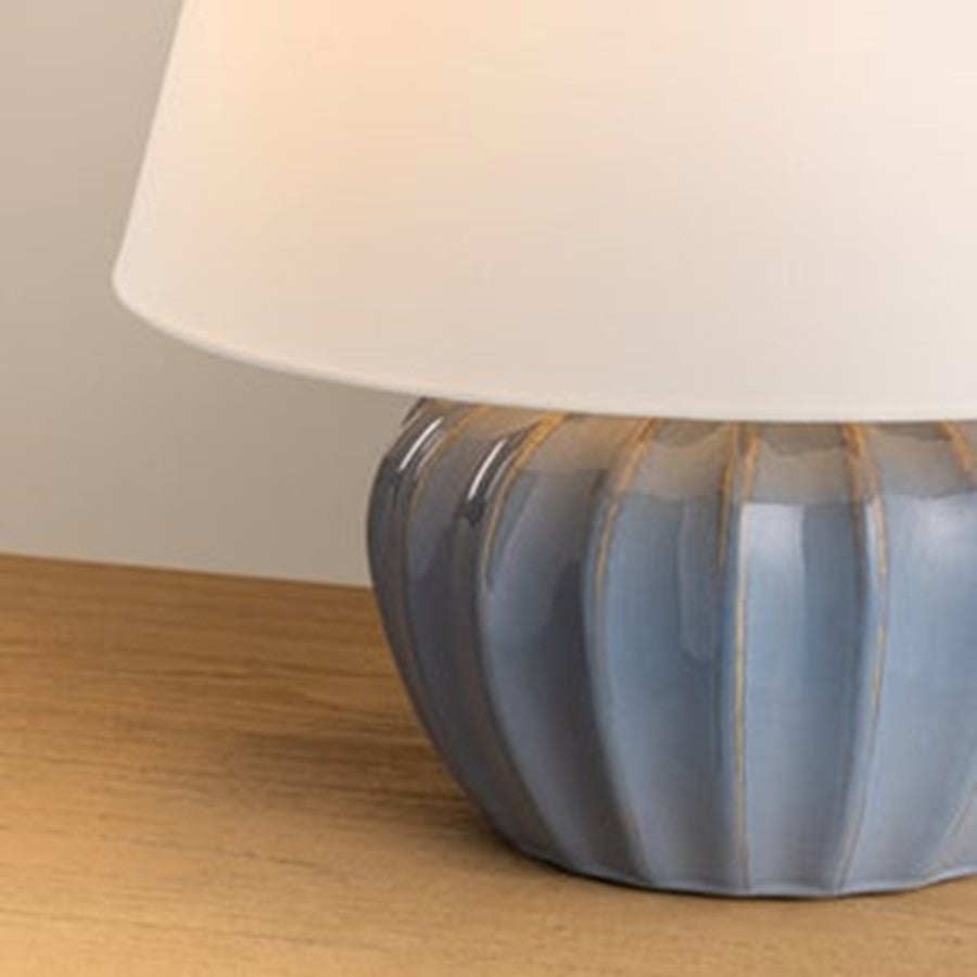 Mitzi Myla 1Lt Table Lamp, Brass/Ceramic/White Linen