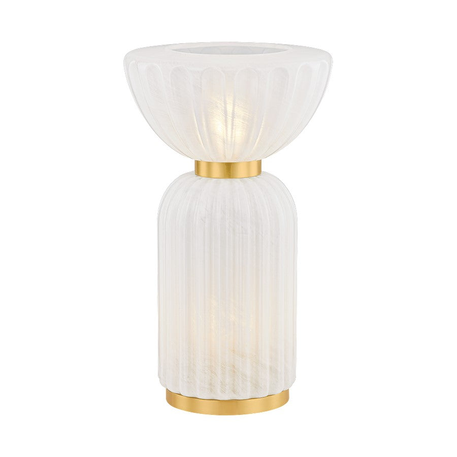Mitzi Cordelia 2 Light Table Lamp, Aged Brass/Cloud - HL980202-AGB