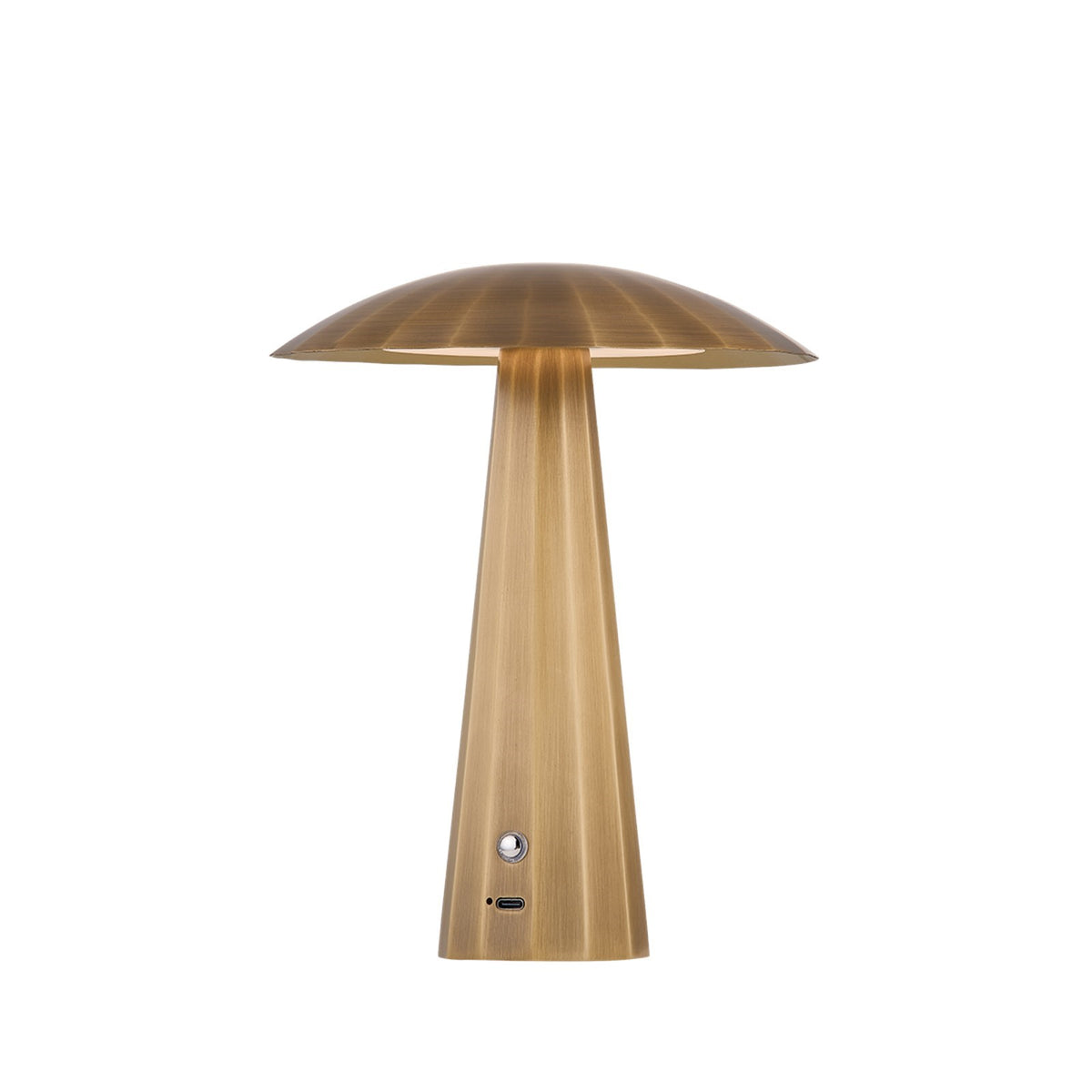 Hudson Valley Henniker Rechargeable Table Lamp | Patina Brass Aluminum and Clear Etched Acrylic | Bookshelf & Bistro Table | Model L2871-PBR
