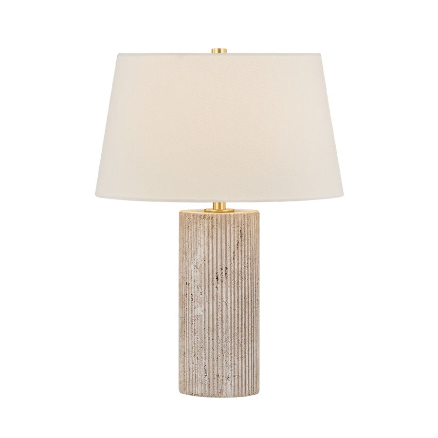 Hudson Valley Highland Mills 1Lt 21" Table Lamp, Brass/Off White - L3023-AGB