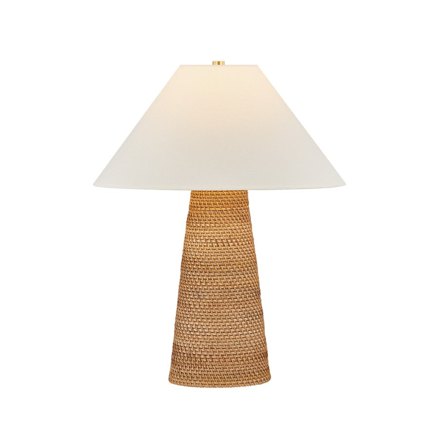 Hudson Valley Forest Heights 1 Light Table Lamp, Aged Brass/Rattan - L3551-AGB