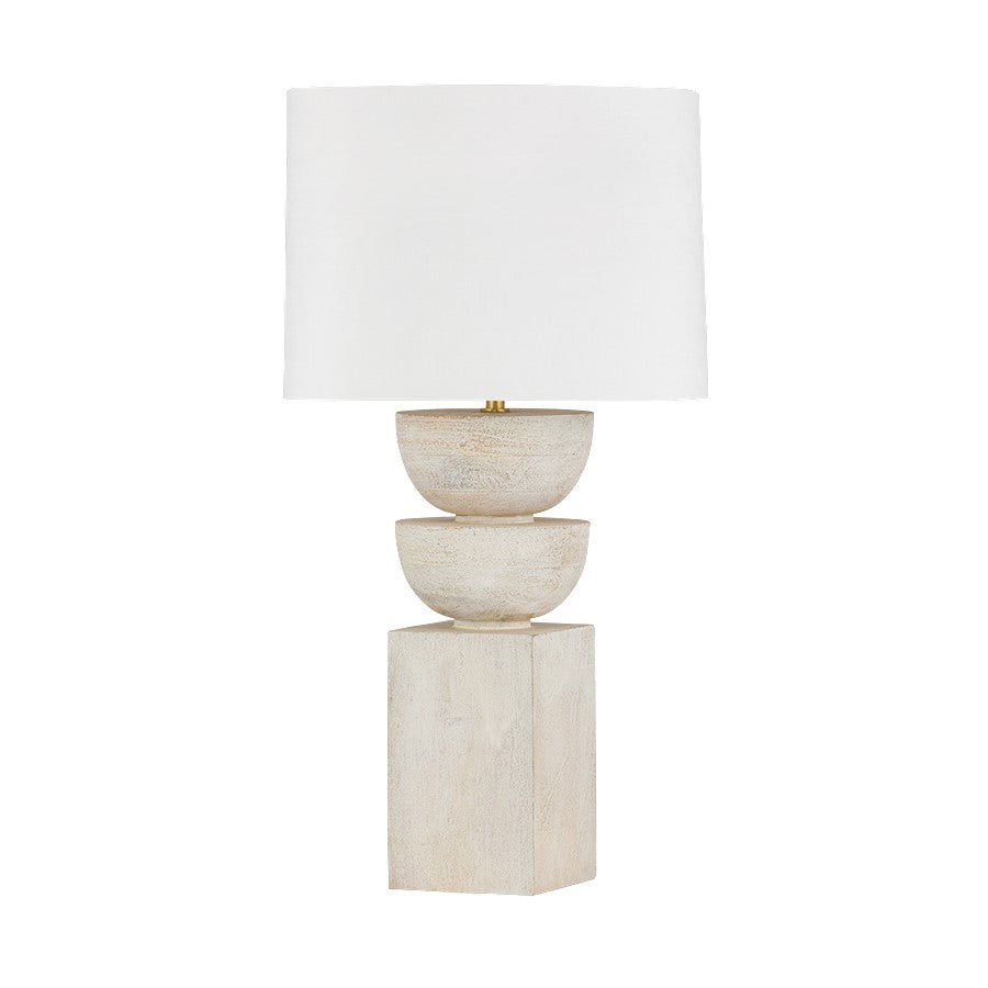 Hudson Valley Gardiner 1 Light Table Lamp, Aged Brass/White - L5131-AGB