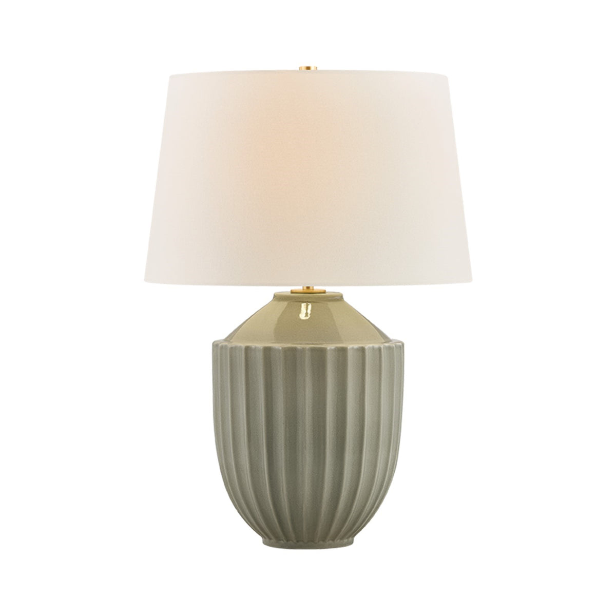 Hudson Valley Solvay 26in Ceramic Urn Table Lamp | Neoclassical Aged Brass and Shell Crackle | Bedroom & Living Room | Model L6481-AGB-SKC