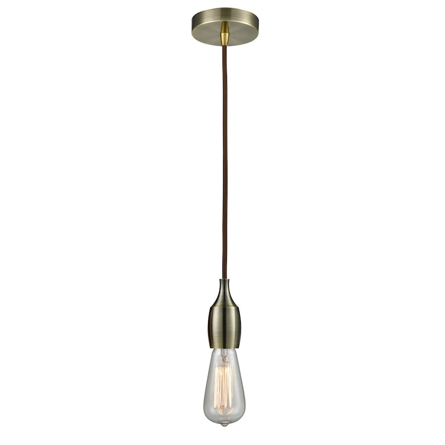 Innovations Chelsea Bare Bulb Mini Pendant, ABrass/Amber/Brown