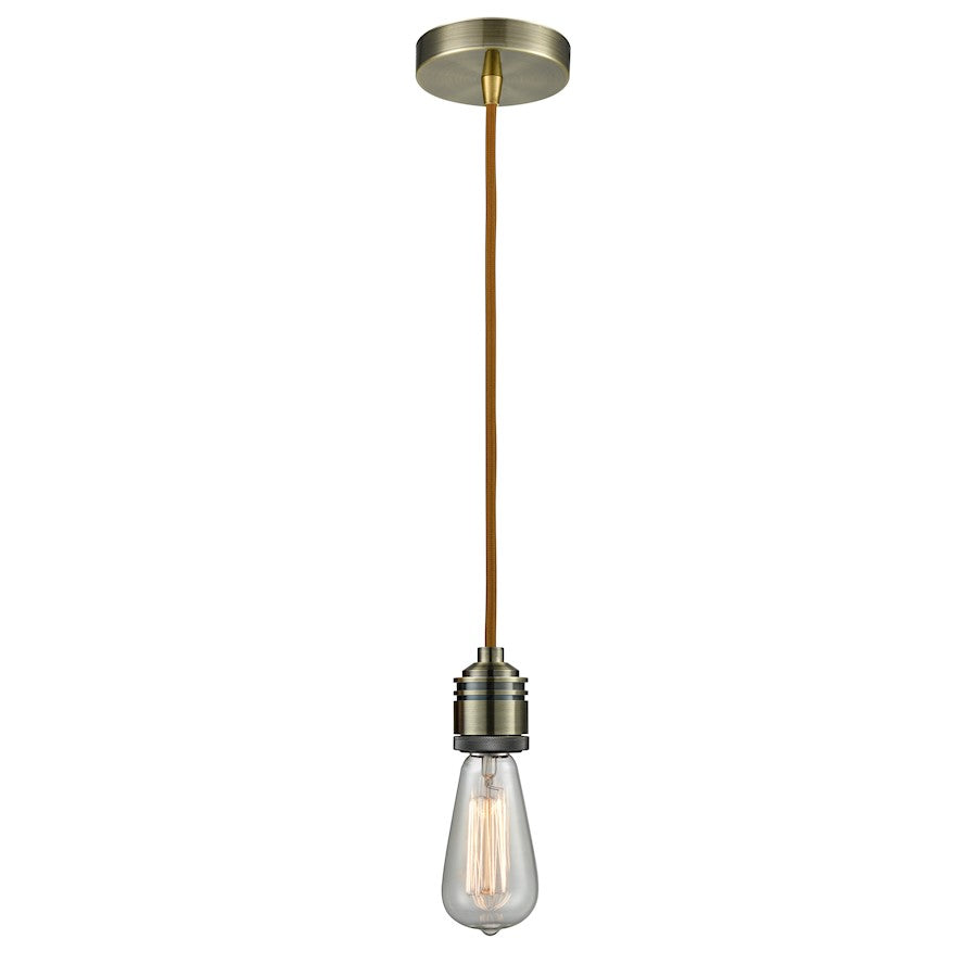 Innovations Winchester Bare Bulb Mini Pendant, ABrass/Copper