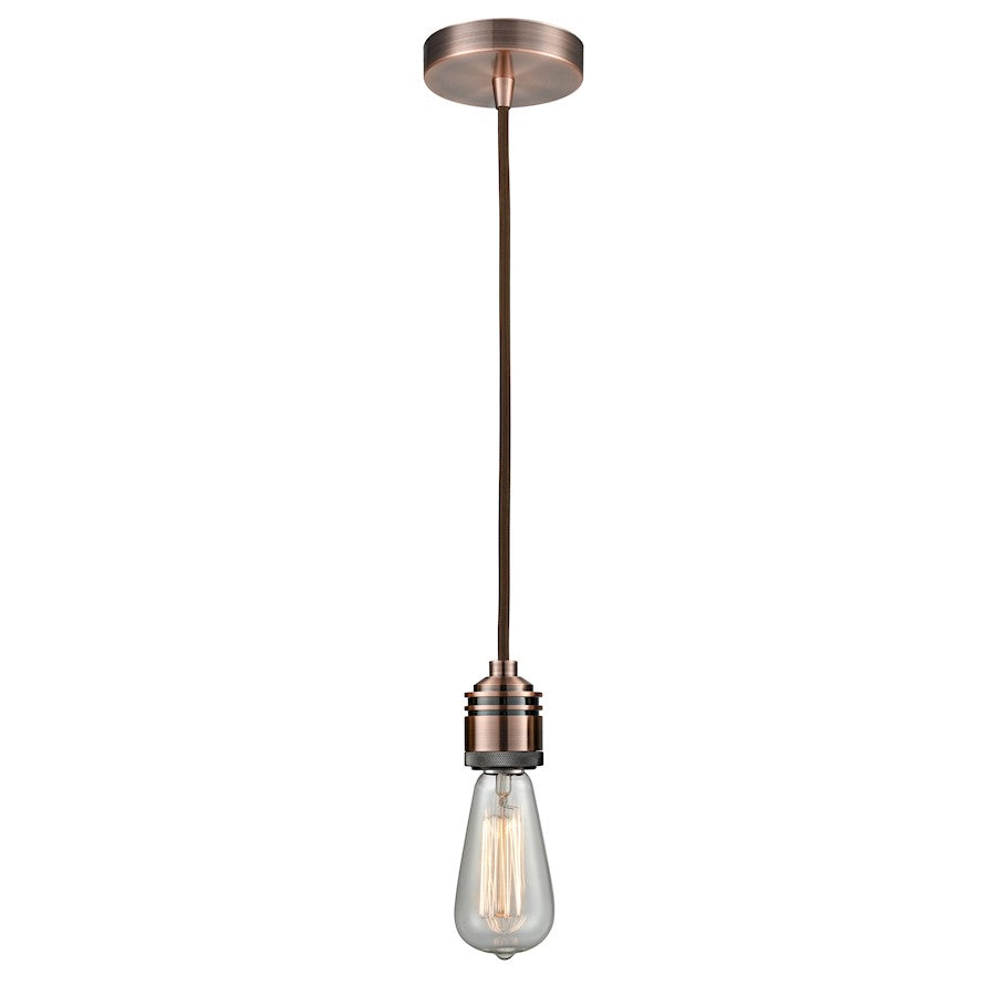 Innovations Winchester Bare Bulb Mini Pendant, AC/Brown