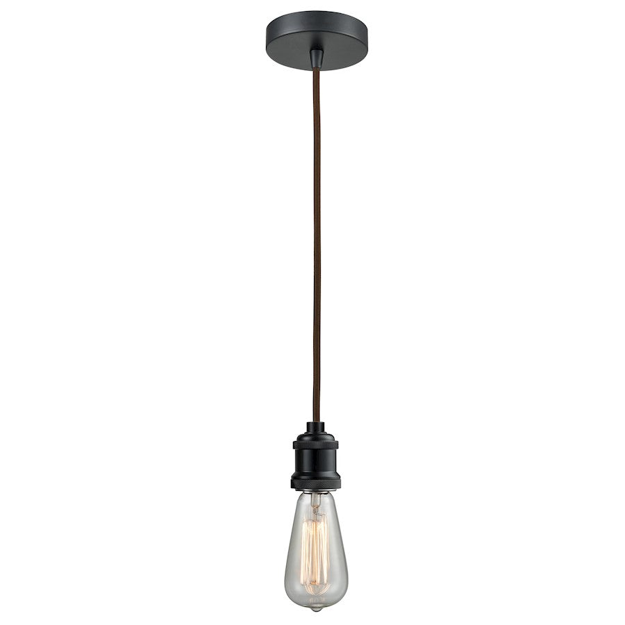 Innovations Edison Bare Bulb Mini Pendant, BK/Amber/Brown
