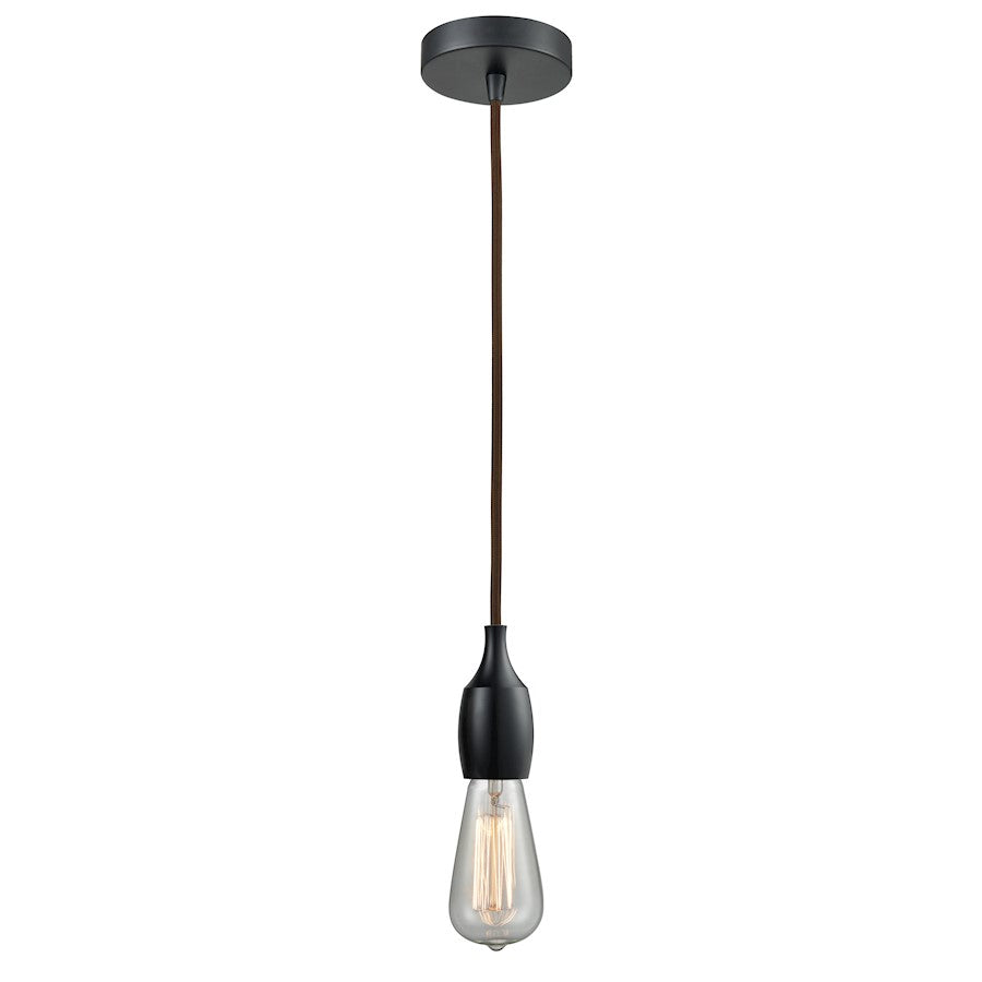 Innovations Chelsea Bare Bulb Mini Pendant, BK/Amber/Brown
