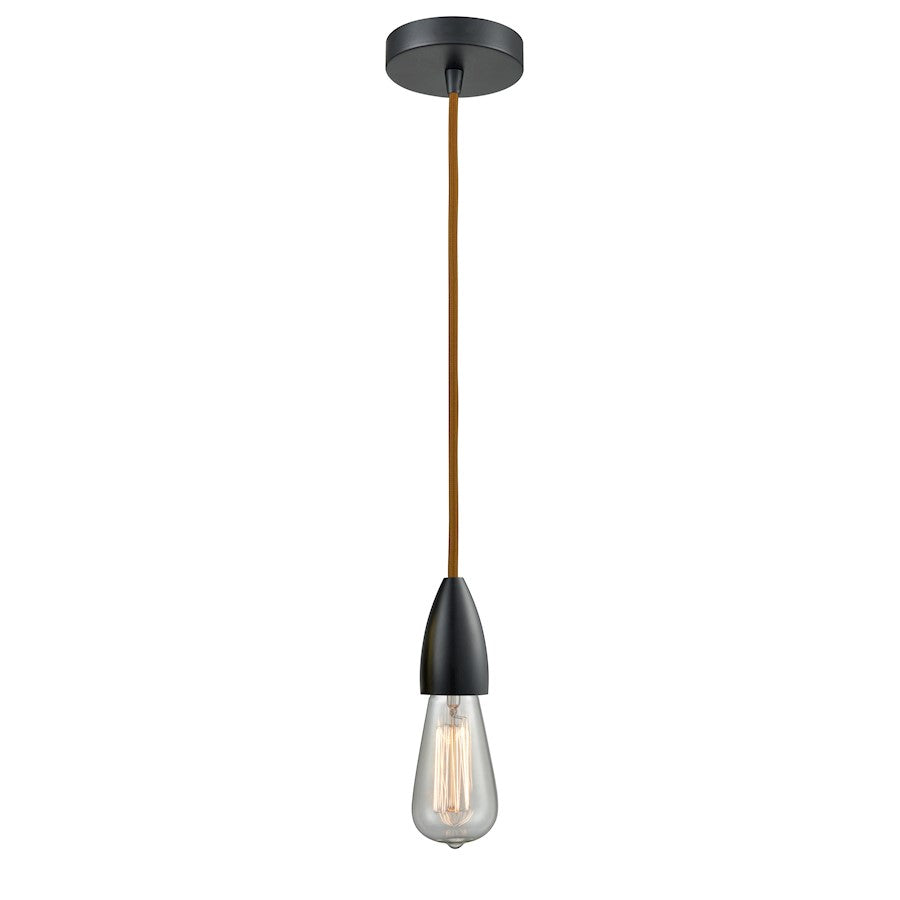 Innovations Fairchild Bare Bulb Mini Pendant, Black/Copper Cord