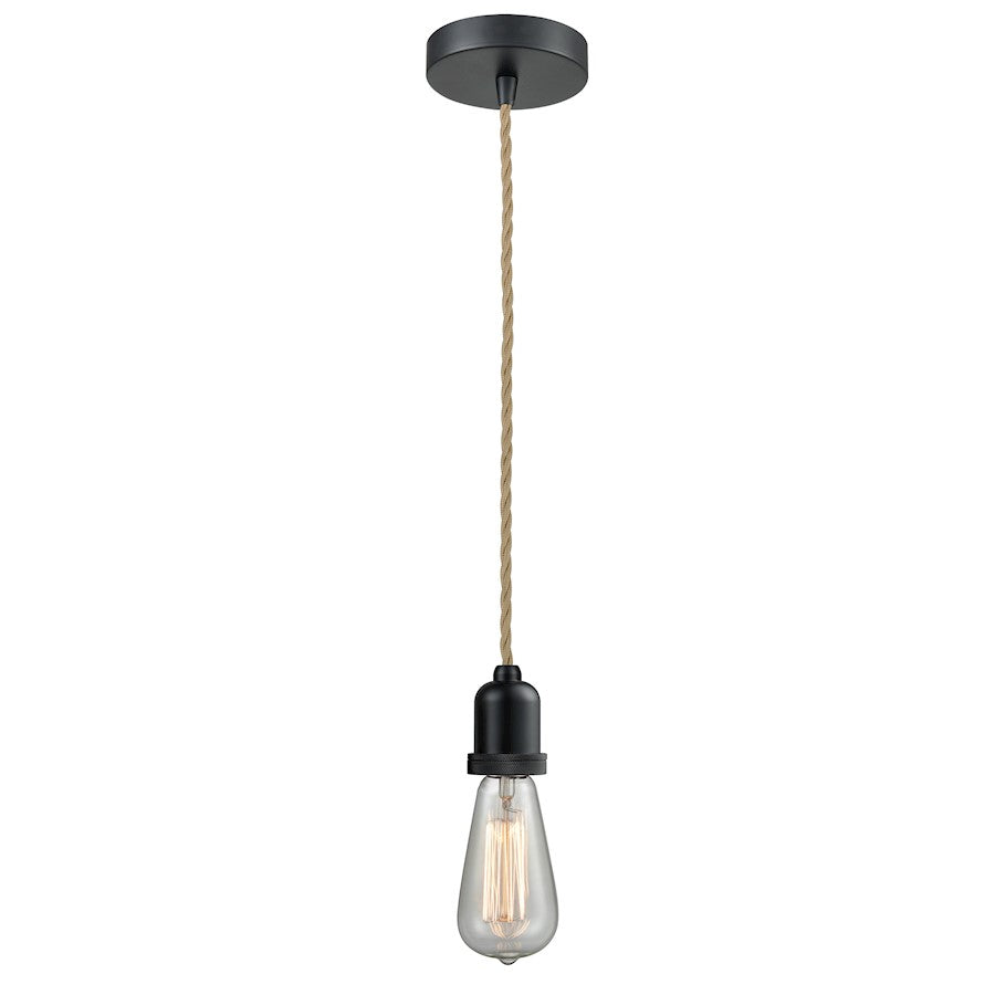 Innovations Whitney Bare Bulb Mini Pendant, Black/Rope Cord