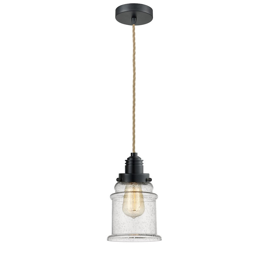 Innovations Canton 2-Light Mini Pendant | Industrial Matte Black and Amber Glass | Kitchen Island & Dining Room | 8in | Model 100BK-10RE-2H-BK-G184