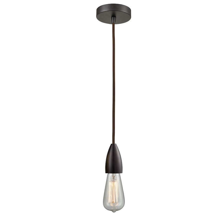 Innovations Fairchild Bare Bulb Mini Pendant, OBZ/Brown Cord