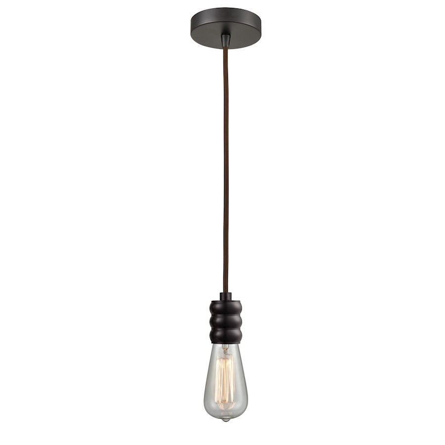 Innovations Gatsby Bare Bulb Mini Pendant, OBZ/Brown Cord