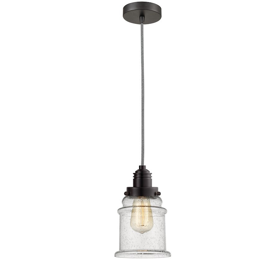 Innovations Winchester Canton 2-Light Mini Pendant | Industrial Oil Rubbed Bronze and Seedy Glass | Kitchen Island | Model 100OB-10BW-2H-OB-G184