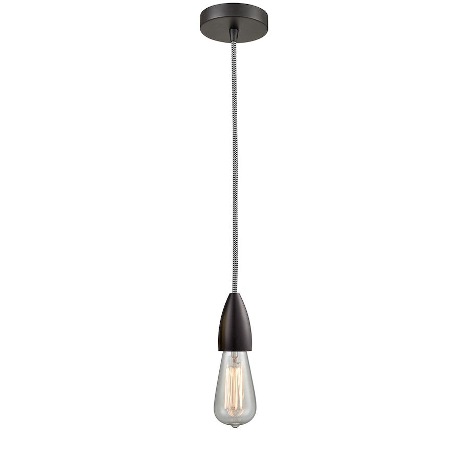 Innovations Fairchild Bare Bulb Mini Pendant, OBZ/Zebra Cord