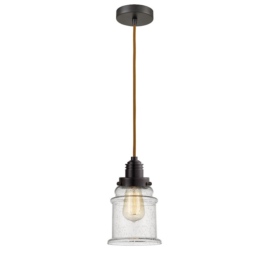 Innovations Winchester Canton 2-Light Mini Pendant | Oil Rubbed Bronze and Seedy Glass | Kitchen Island & Dining Room | Model 100OB-10CR-2H-OB-G184