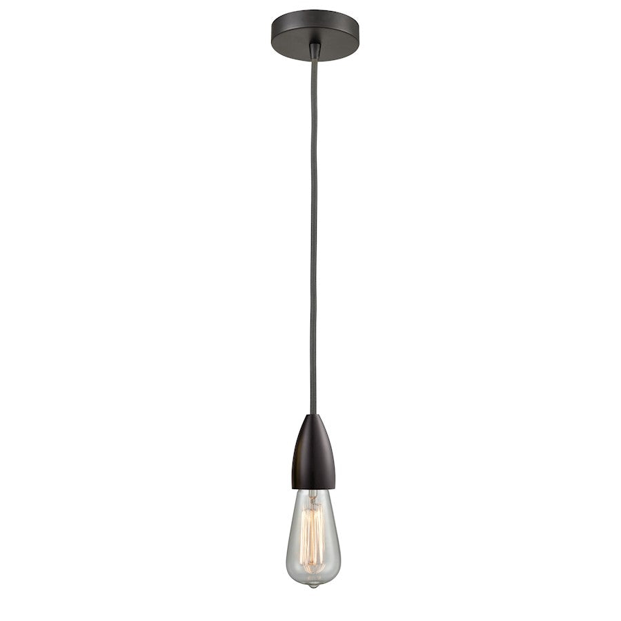 Innovations Fairchild Bare Bulb Mini Pendant, OBZ/Gray Cord
