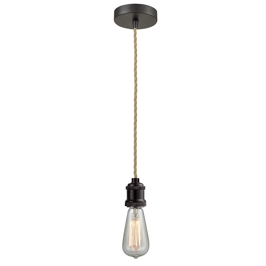 Innovations Edison Bare Bulb Mini Pendant, OBZ/Amber/Rope Cord
