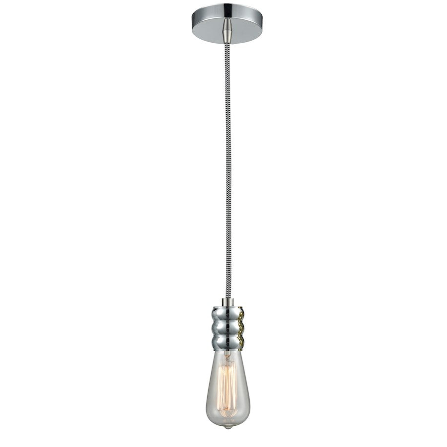 Innovations Gatsby Bare Bulb Mini Pendant, P Chrome/Zebra Cord