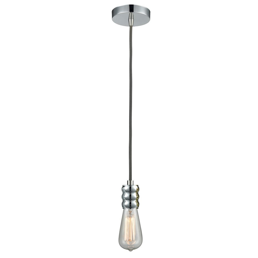 Innovations Gatsby Bare Bulb Mini Pendant, P Chrome/Gray Cord
