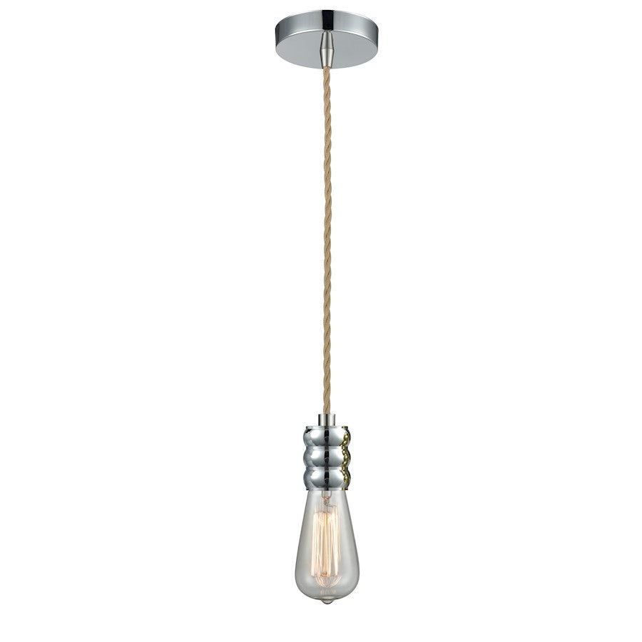 Innovations Gatsby Bare Bulb Mini Pendant, P Chrome/Rope Cord