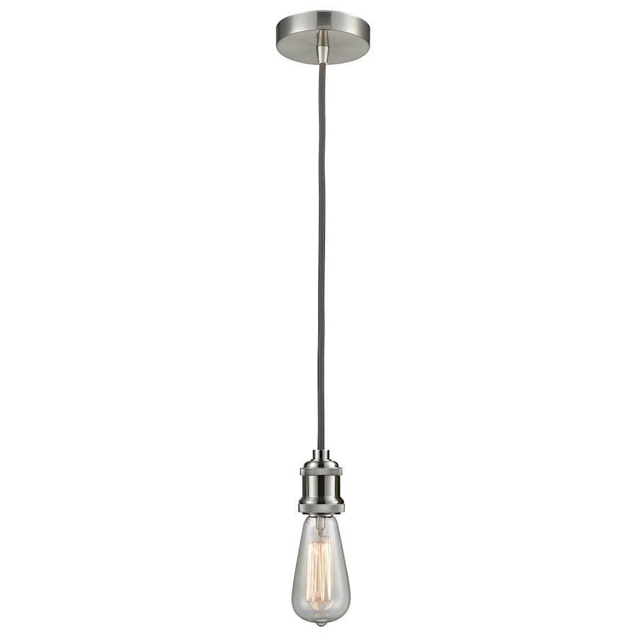 Innovations Edison Bare Bulb Mini Pendant, SN/Amber/Gray