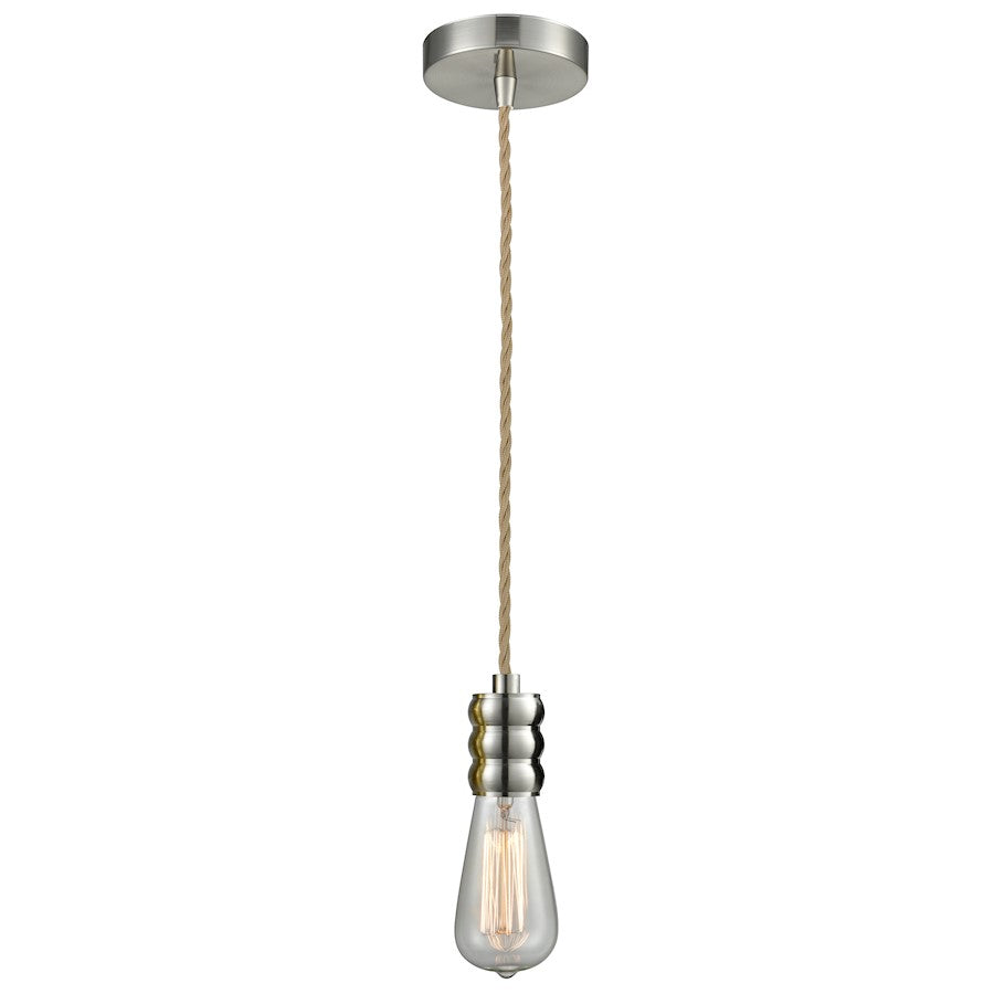 Innovations Gatsby Bare Bulb Mini Pendant, SN/Rope