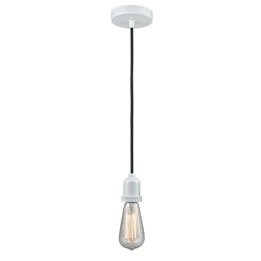 Innovations Whitney Bare Bulb Mini Pendant, White/Black Cord