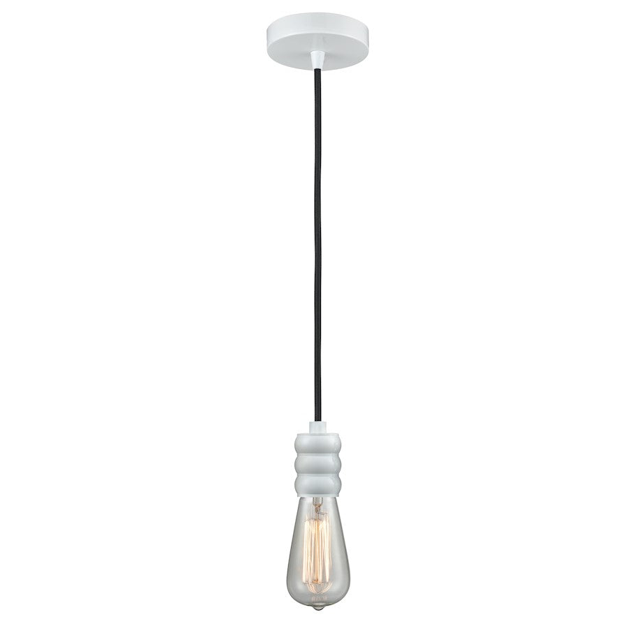 Innovations Gatsby Bare Bulb Mini Pendant, White/Black Cord