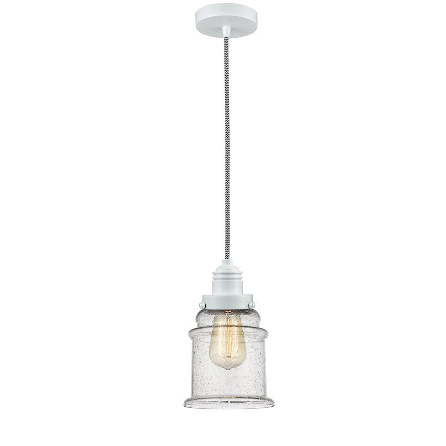Innovations Canton 2-Light Mini Pendant | Industrial White and Seedy Glass | Kitchen Island & Dining Room | Model 100W-10BW-2H-W-G184