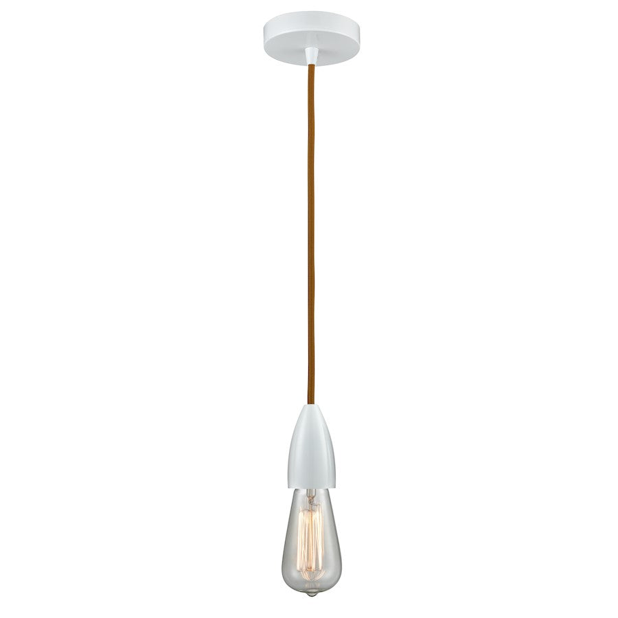 Innovations Fairchild Bare Bulb Mini Pendant, White/Copper Cord