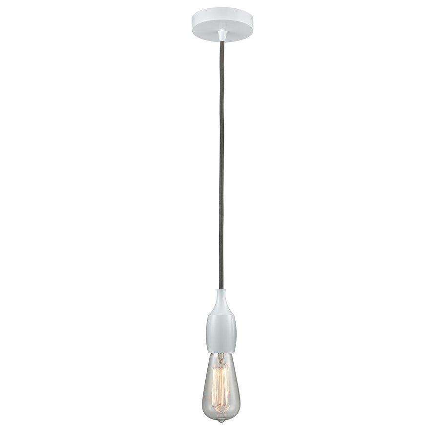 Innovations Chelsea Bare Bulb Mini Pendant, White/Amber/Gray Cord