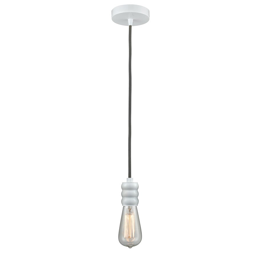Innovations Gatsby Bare Bulb Mini Pendant, White/Gray Cord