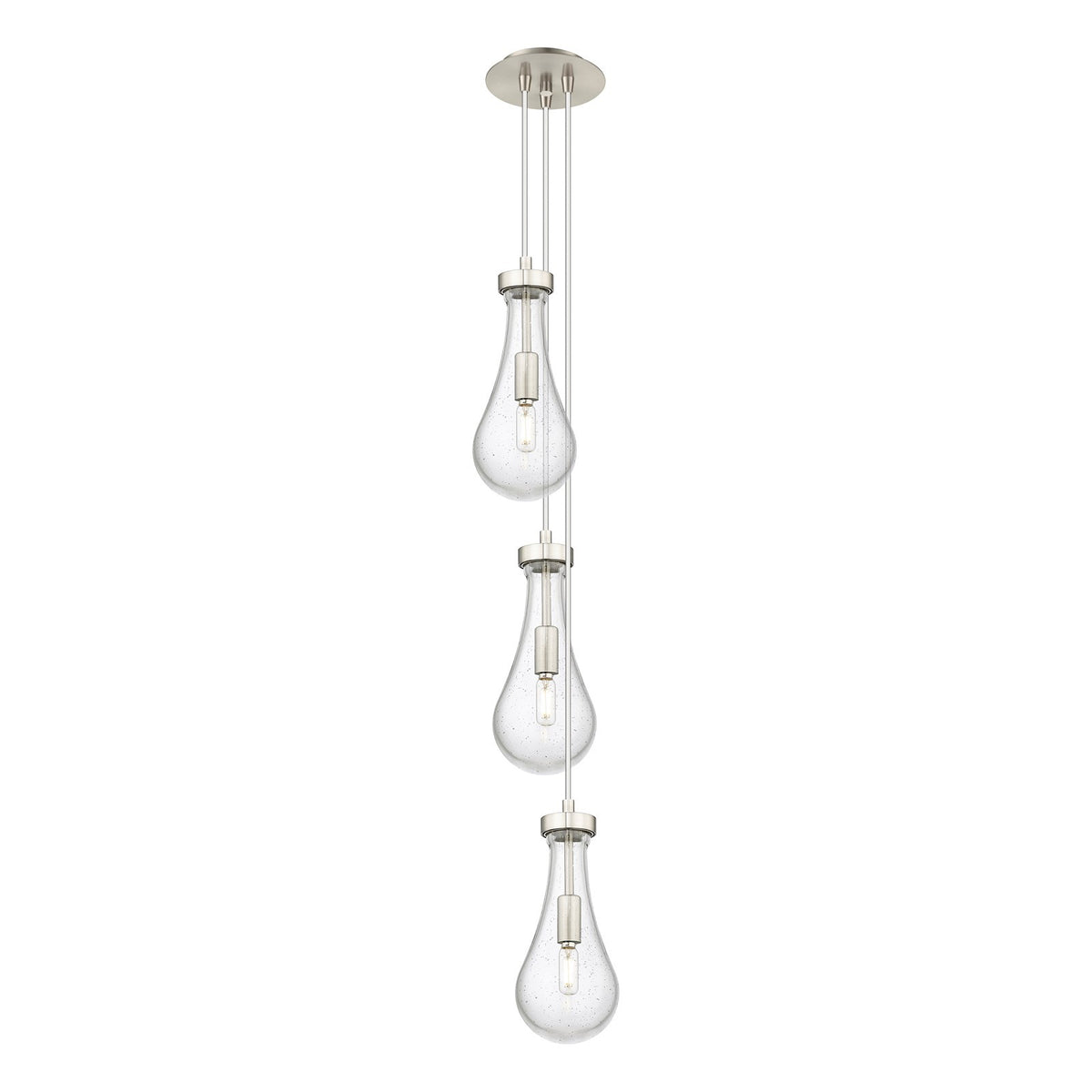 Innovations Owego 3-Light 7in Pendant | Art Deco Brushed Satin Nickel and Seedy Glass | Kitchen Island & Dining Room | Model 103-451-1P-SN-G451-5SDY