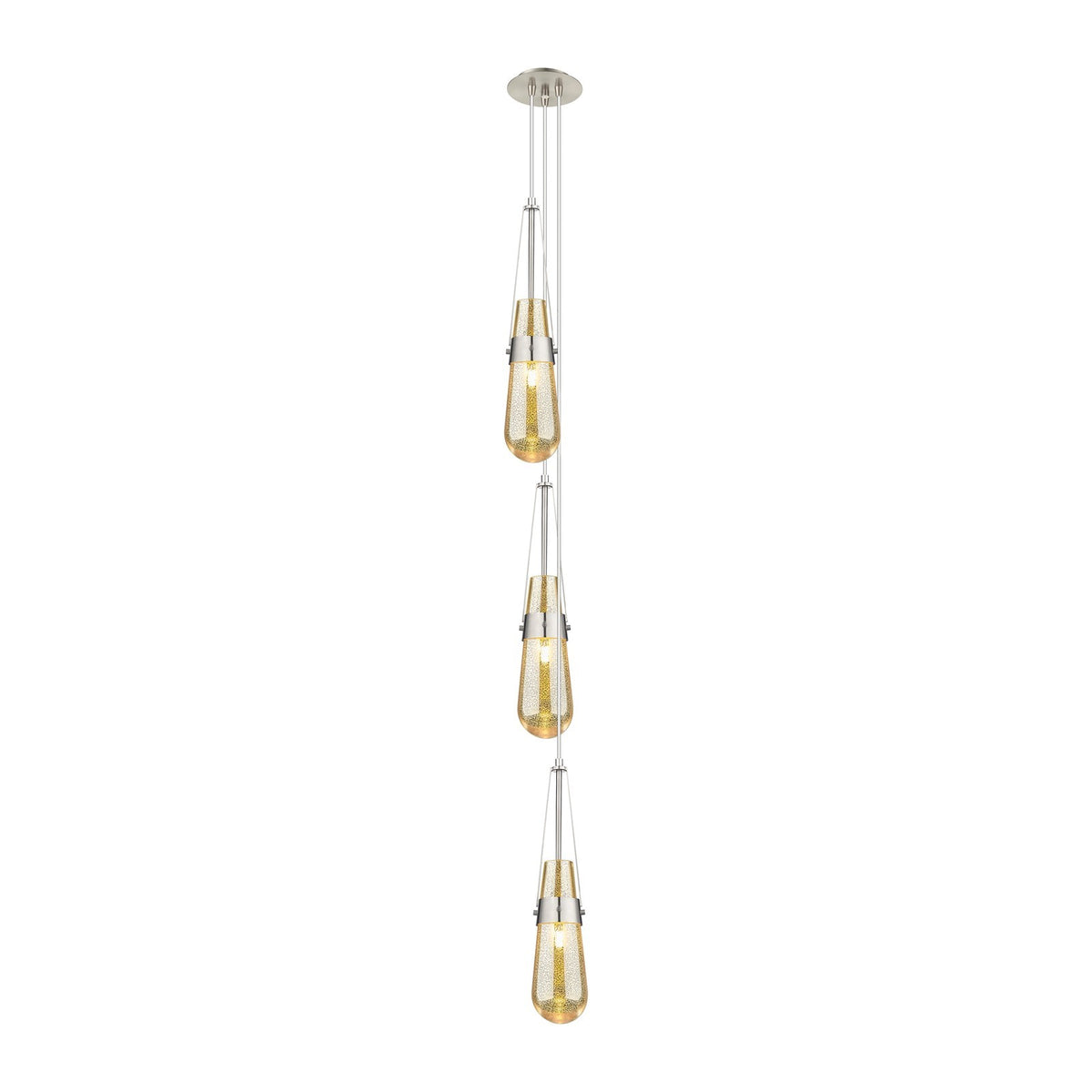 Innovations Milan 6in 3-Light Multi Pendant | Art Deco Brushed Satin Nickel and Mercury Smoked Glass | Kitchen Island | Model 103-452-1P-SN-G452-4ME