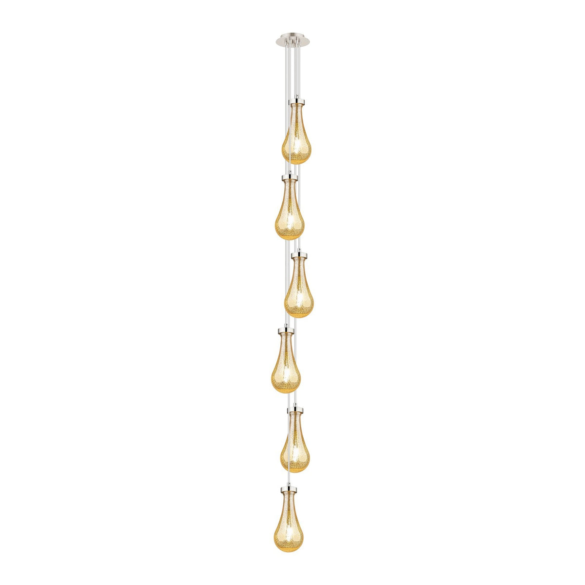 Innovations Owego 7in 6-Light Multi Pendant | Art Deco Polished Nickel and Mercury Glass | Kitchen Island & Dining | Model 106-451-1P-PN-G451-5ME