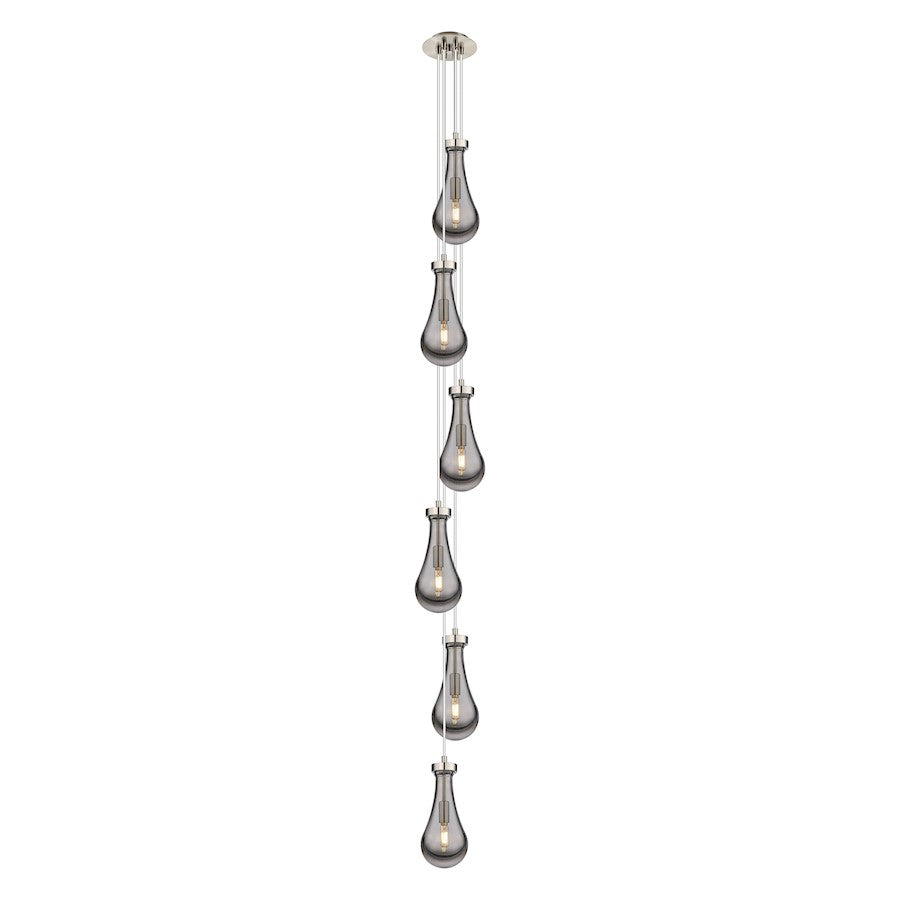 Innovations Owego 7in 3-Light Pendant | Art Deco Brushed Satin Nickel and Light Smoke Glass | Kitchen Island & Dining | Model 106-451-1P-SN-G451-5SM