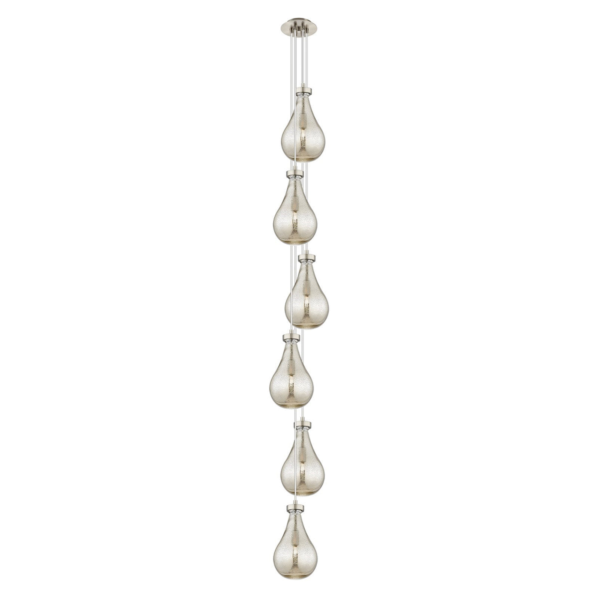 Innovations Owego 6-Light Pendant | Art Deco Brushed Satin Nickel and Mercury Glass | Kitchen Island & Dining Room | Model 106-451-1P-SN-G451-7ME