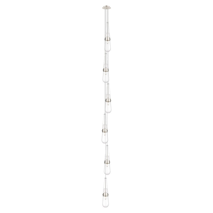 Innovations Owego 6-Light Teardrop Pendant | Art Deco Polished Nickel and Clear Glass | Kitchen Island & Dining Room | Model 106-452-1P-PN-G452-4CL
