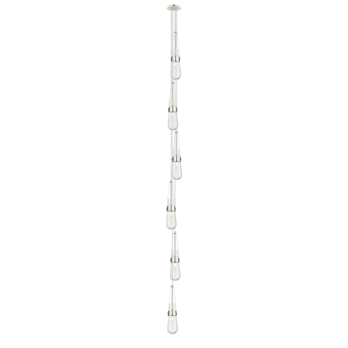Innovations Milan 6-Light Pendant | Art Deco Polished Nickel and Seedy Glass | Dining Room & Kitchen Island | Model 106-452-1P-PN-G452-4SDY