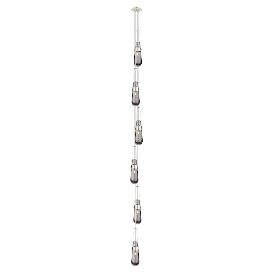Innovations Owego 6in 6-Light Pendant | Polished Nickel and Light Smoke Glass | Dining Room & Living Room | Model 106-452-1P-PN-G452-4SM