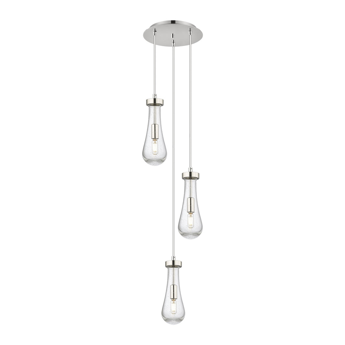 Innovations Owego 11in 3-Light Pendant | Art Deco Brushed Polished Nickel and Seedy Glass | Kitchen Island & Dining | Model 113-451-1P-PN-G451-4SDY