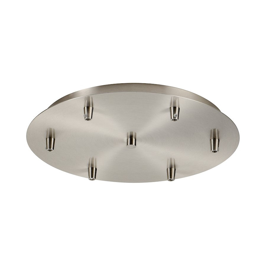 Innovations Custom Cord 6-Light Multi Port Canopy | Transitional Satin Nickel Steel | Kitchen Island & Living Room Ceiling Mount | Model 116-SN