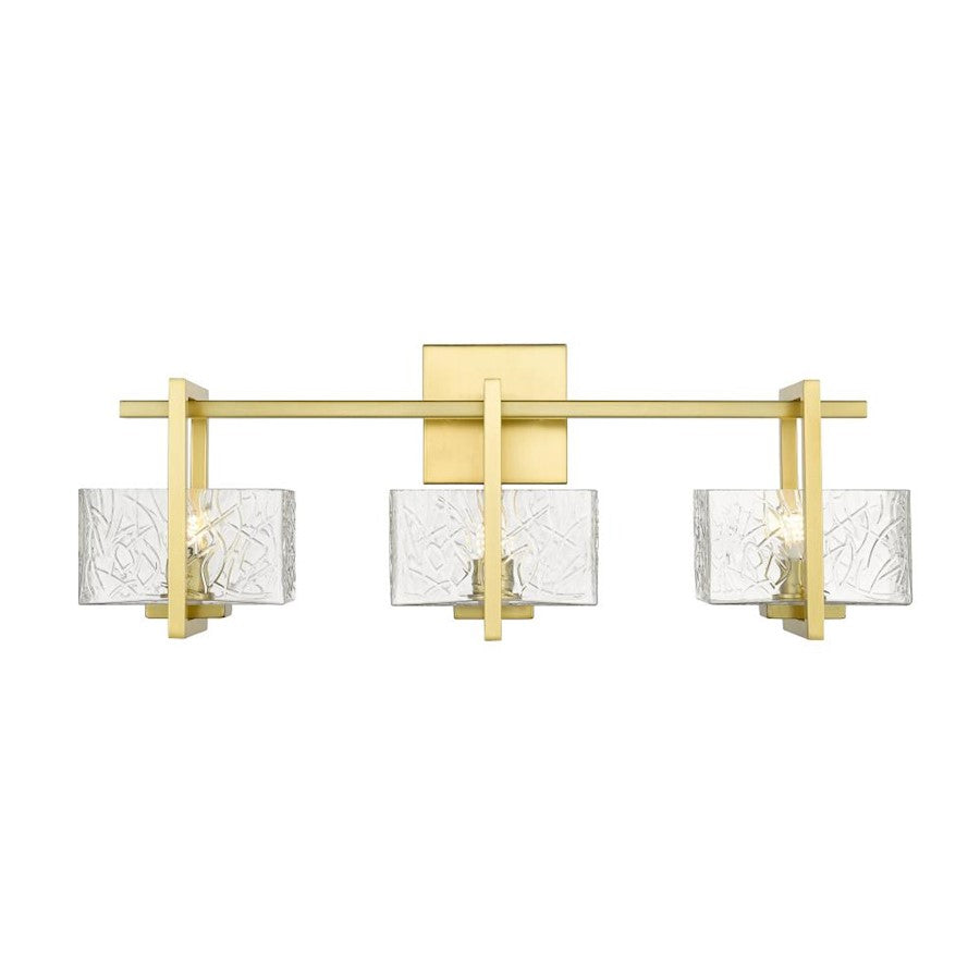 Innovations Lighting Striate 3 Light Bath Vanity, Gold