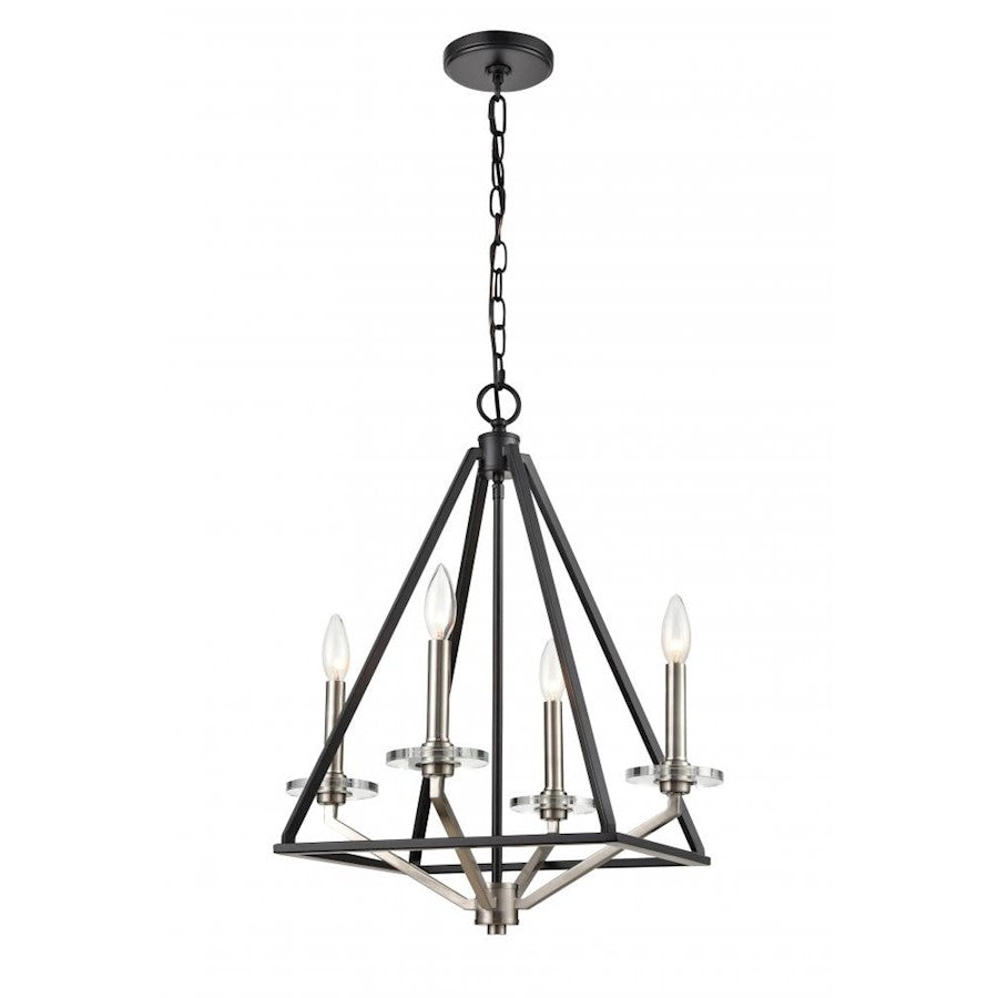 Innovations Raleigh Raleigh 18" 4 Light Chandelier, BK SN
