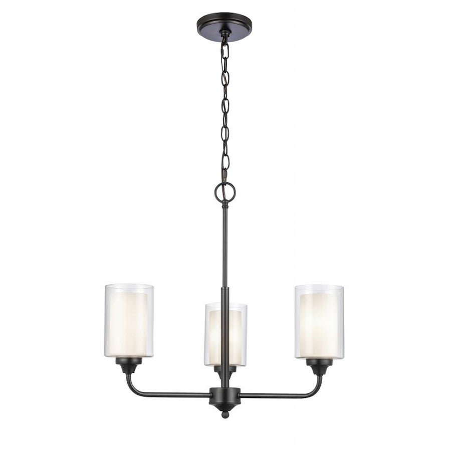 Innovations Auralume Fairbank 4" 3 Light Pendant, BK