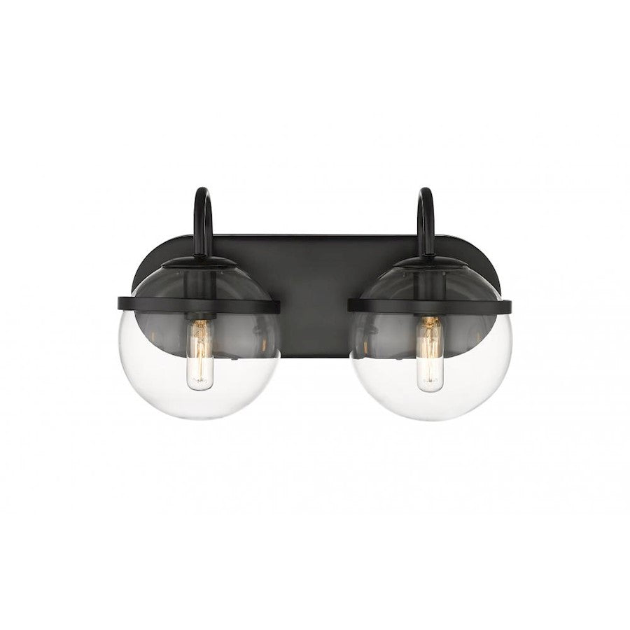Innovations Auralume Sands 24in 3-Light LED Bath Vanity | Transitional Matte Black Steel and Clear Glass | Bathroom Vanity | Model 350-3W-BK-CL-LED