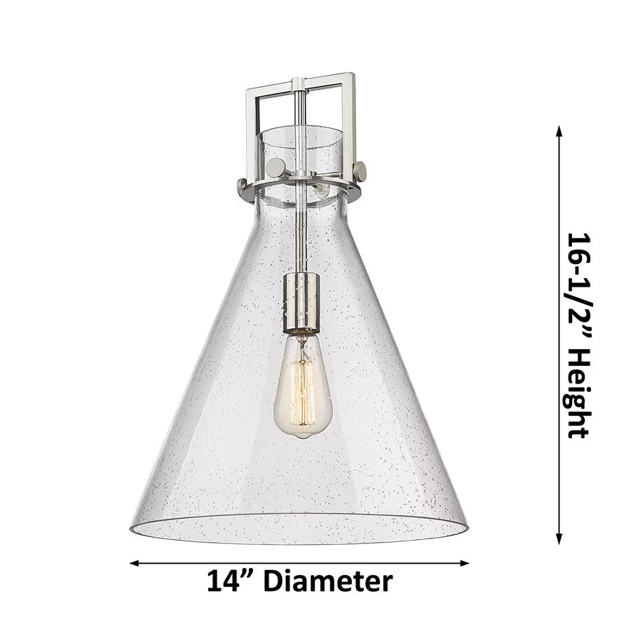 Innovations Newton Cone 1Lt 14" Stem Arch Pendant, Black/MC